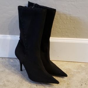 Jessica Simpson mid calf black suede boot